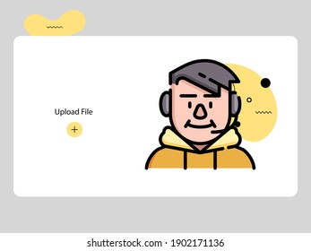 avatars call center agent estilo diseño plano