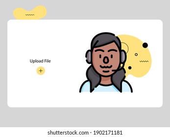 avatars call center agent flat design style