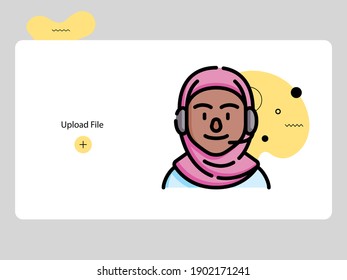 Avatar Call Center Agent flacher Design-Stil