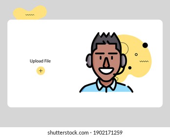 avatars call center agent estilo diseño plano