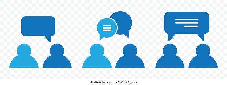 Avatars with chat bubble. Talk icon. Set of faq icon collection for help, ask, discussion, speech symbol for an app or web design interface vector. People talk dialog bubble business conversation icon