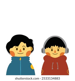 Avatares colección de niños. Caras lindas de chicos. Ilustración vectorial