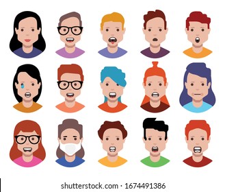 Avatars with different face and hairstyle.