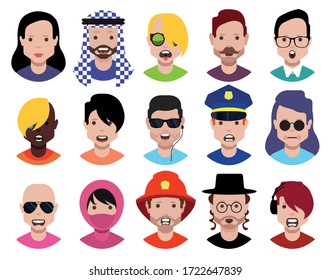 Avatars with different face and hairstyle.