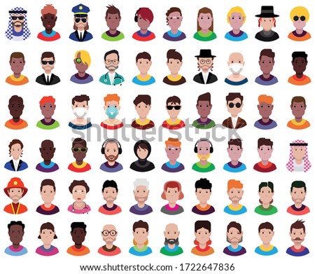 Avatars with different face and hairstyle.