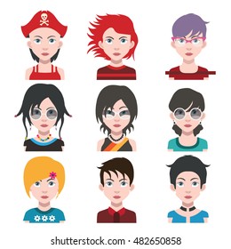 Avatars with different hair and clothes