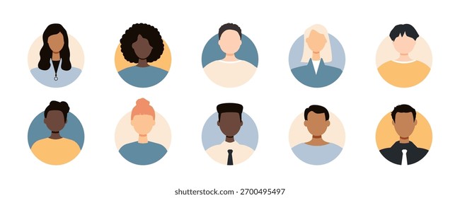 Avatars of different people. Modern design.