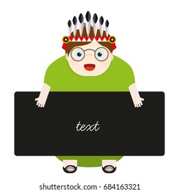 Avatars with an expression. Place for text. Merry Indian.