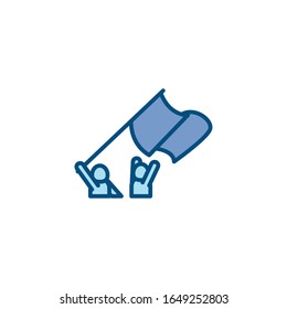 Avatars with flag line and fill style icon design of Person profile social communication human user partnership member and figure theme Vector illustration