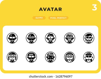 Avatars Flat  Icons Pack for UI. Pixel perfect thin line vector icon set for web design and website application.

