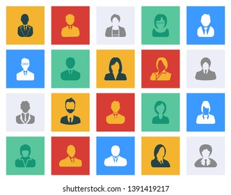 Avatars Flat Icons Set - Colorful vector icons people