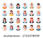 Avatars head large set. Characters anonymous users student businessman teenager, worker female male portrait different hairstyles hipsters in suit tie with glasses without. Colorful cartoon vector.