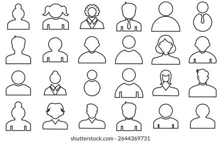 Avatars icon . User interface. Editable stroke. Vector illustration.