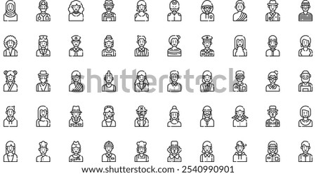 Avatars icons High-Quality Vector Icons Collection with Editable Stroke. Ideal for Professional and Creative Projects.