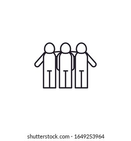 Avatars line style icon design of Person profile social communication human user partnership member and figure theme Vector illustration