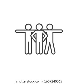 Diseño de ícono de estilo de línea Avatars de perfiles de personas.  Comunicación social Colaboración de los usuarios humanos miembro y tema de la figura Ilustración del vector