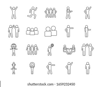 Avatars-Stylesymbol-Set für das Design von Person profile social communication human user Partnership member und Vektorillustration-Abbildung