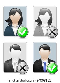 Avatars of male and female. Vector