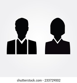 Avatars of   man and woman  icon set,man icon vector  