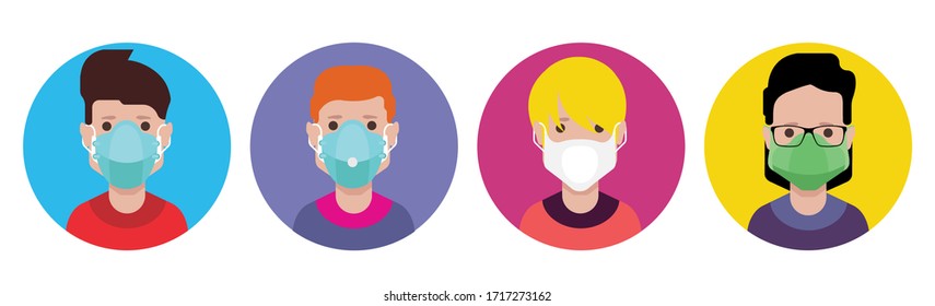 Avatars with medical face mask Surgical masks, face mask 