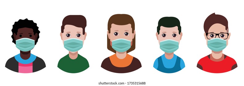 Avatars with medical face mask Surgical masks, face mask 