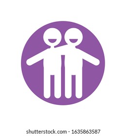 Avatars men design of Zero discrimination day awareness help support campaign love life care and solidarity theme Vector illustration