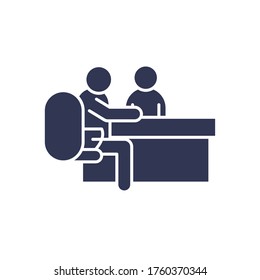 Avatars men on desk flat style icon design, Office object workforce corporate and job theme Vector illustration