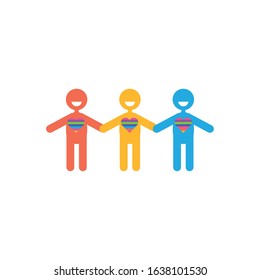 Avatars men of zero discrimination day, flat style icon vector illustration design