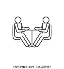 Avatars auf Tischlinie Stil Symbol Design der Menschen-Profile.  Gesellschaftliches Kommunikationsmitglied der menschlichen Benutzerpartnerschaft und Vektorillustration zum Thema Figur