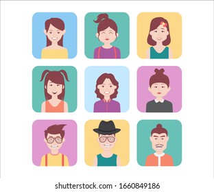 Avatars of people set isolated vector illustrations. easy to edit and use