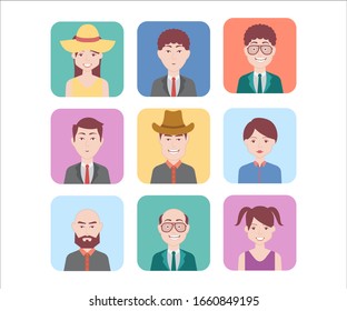 Avatars of people set isolated vector illustrations. easy to edit and use