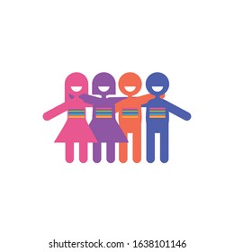 Avatars people of zero discrimination day, flat style icon vector illustration design