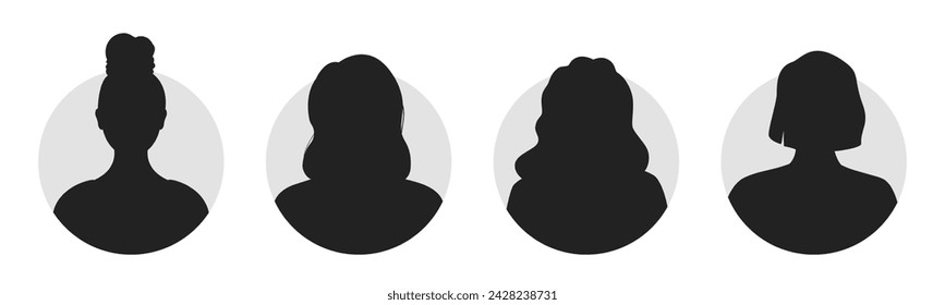 avatars profiles unknown anonymous persons woman, people female portraits silhouettes