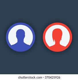 Avatars, round color icons, vector illustration