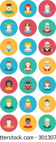 Avatars Round Icons. Vector flat illustration