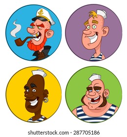 avatars sailors. Vector.