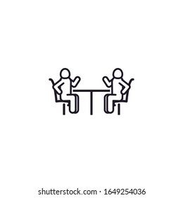 Avatars seated line style icon design of Person profile social communication human user partnership member and figure theme Vector illustration