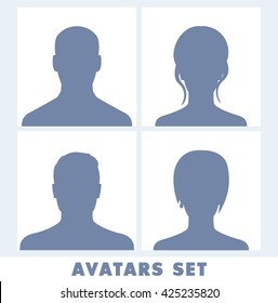 Avatars set isolated on white, vector illustration