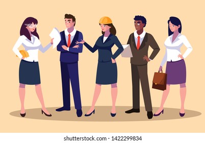 Avatars set of professional workers design