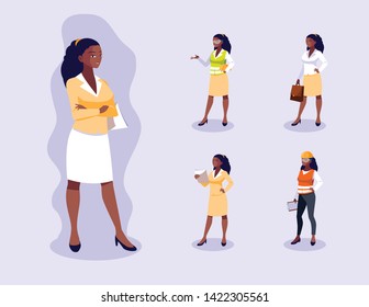 Avatars set of professional workers design