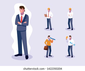 Avatars set of professional workers design