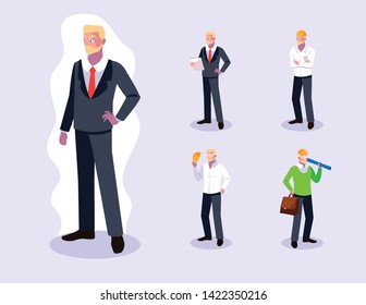 Avatars set of professional workers design
