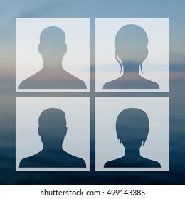 Avatars set in transparent squares