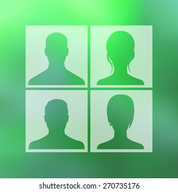 Avatars Squares On Blur Green Background Stock Vector (Royalty Free ...