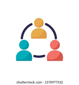 avatars teamworkers around isolated icon vector illustration design