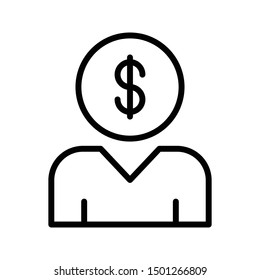 avater thin line vector icon