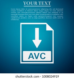 AVC file document icon. Download AVC button icon isolated on blue background. Flat design. Vector Illustration