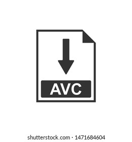 AVC file document icon. Download AVC button icon isolated. Flat design. Vector Illustration
