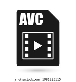 AVC File Icon, Flat Design Style