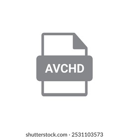 AVCHD Video-Dateiformate. Videotyp Symbole. Vektorgrafik auf weißem Hintergrund.